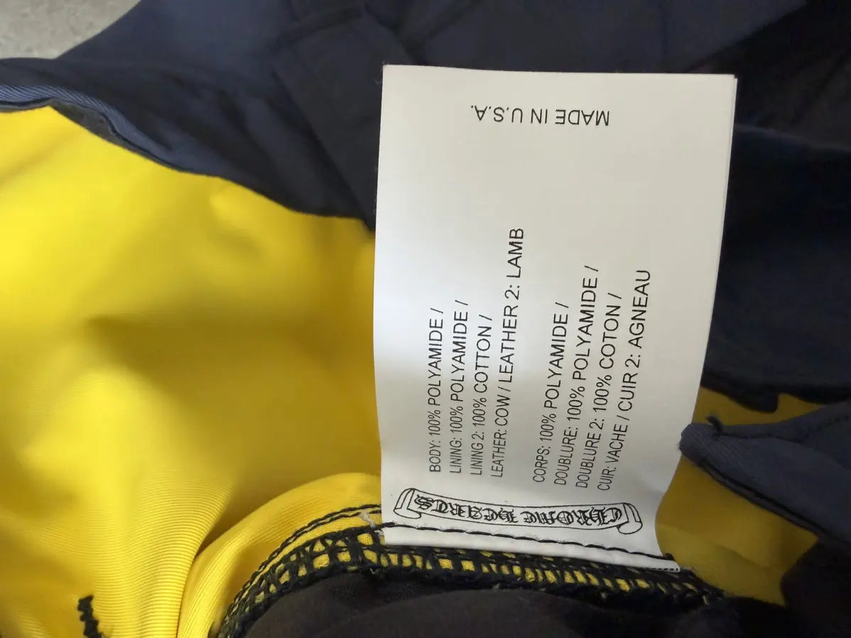 Chrome Hearts Navy Nylon & Leather Carpenter Pants