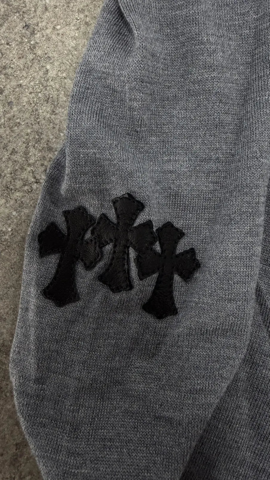 Chrome Hearts Cross Patch Silk Raglan Long Sleeve Tee