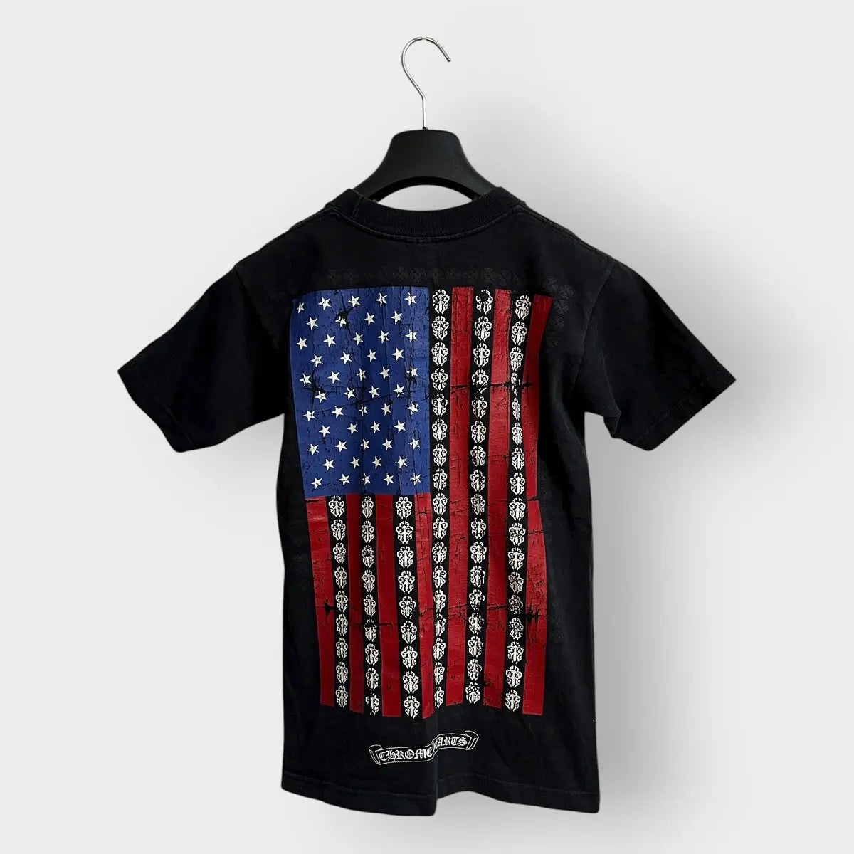 2000s Chrome Hearts USA Flag Scroll Logo Pocket Tee