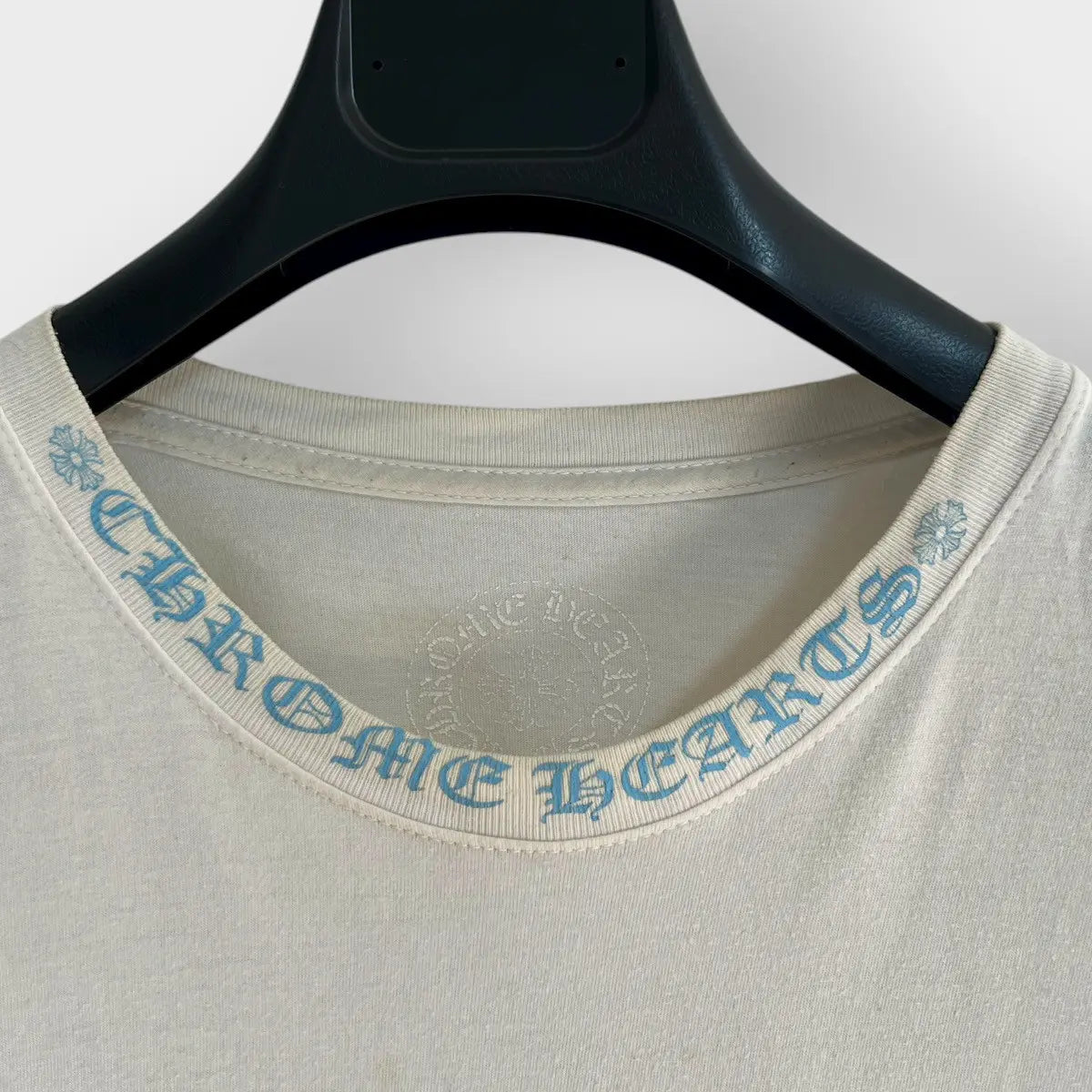 Chrome Hearts Baby Blue Neck Logo Pocket Tee