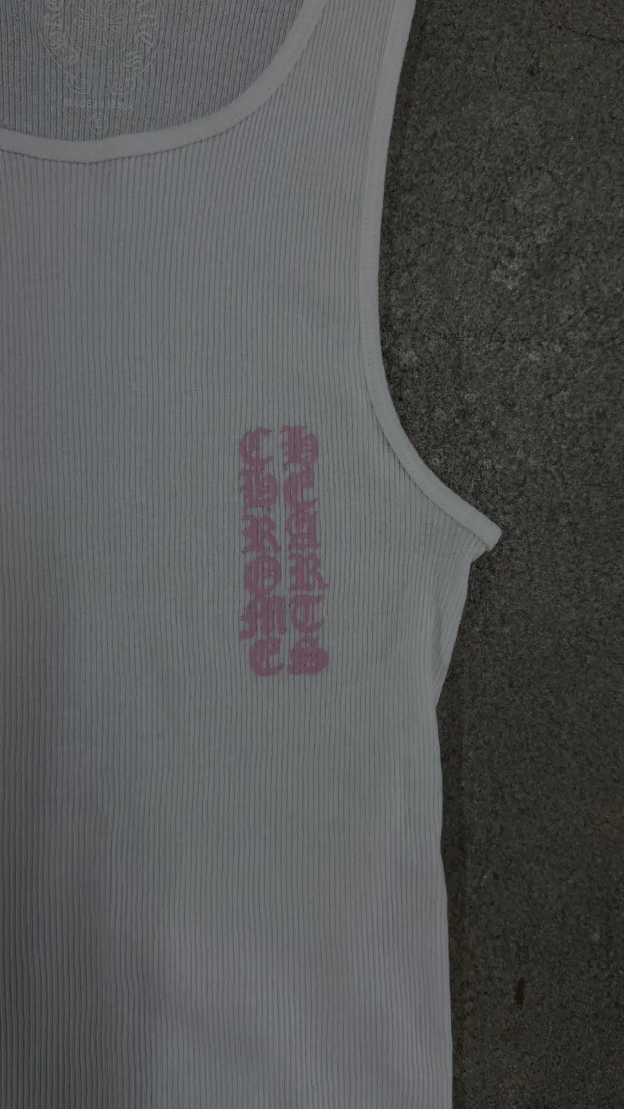 Chrome Hearts White T-Bar Script Rib Tank Top