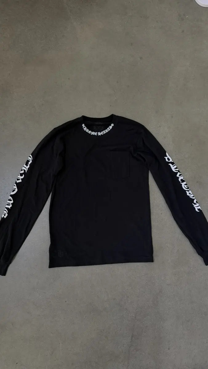 Chrome Hearts Script Neck Logo Long Sleeve T-Shirt