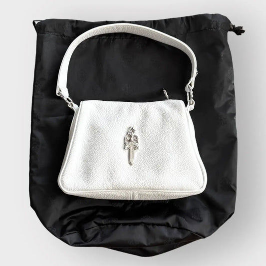 Chrome Hearts Chicken Nugget White Leather Hand Bag