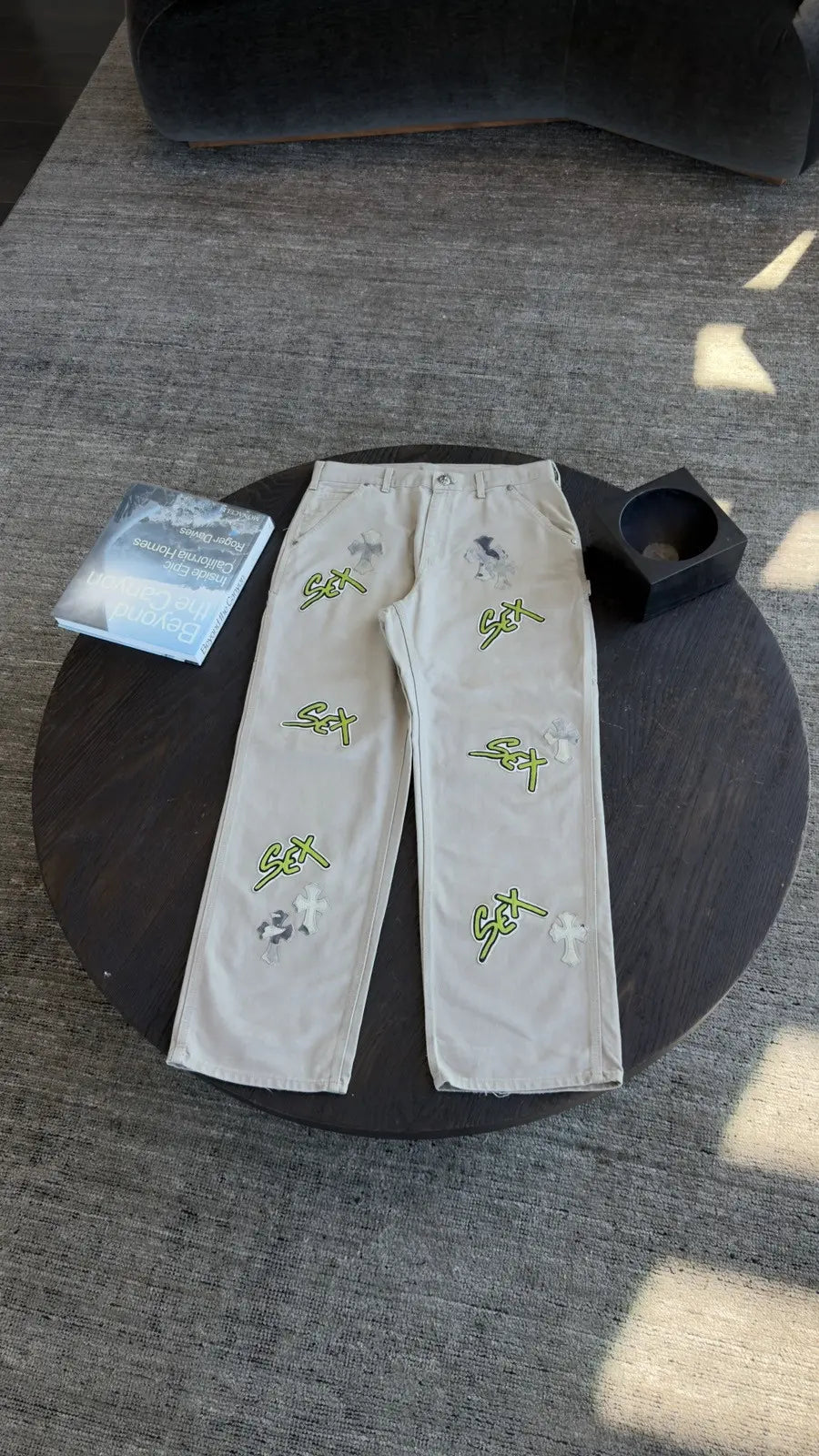 Chrome Hearts Matty Boy Sex Records Cross Patch Pants Size 34 Chrome Hearts