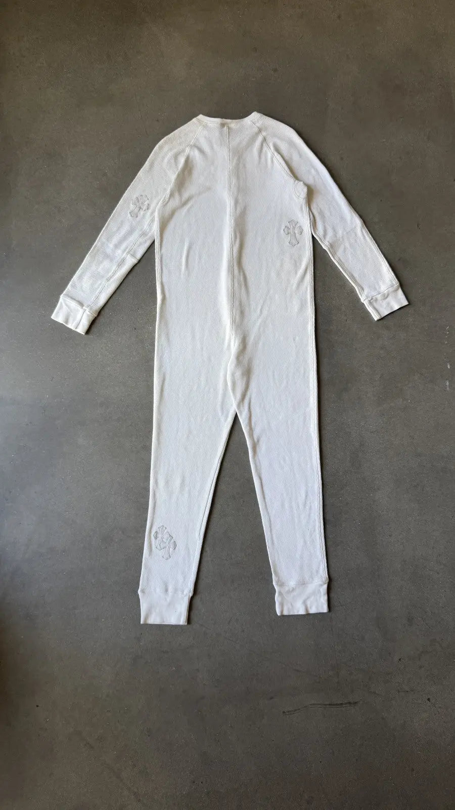 Chrome Hearts Thermal Sliver Onesie Featuring Cross Patches