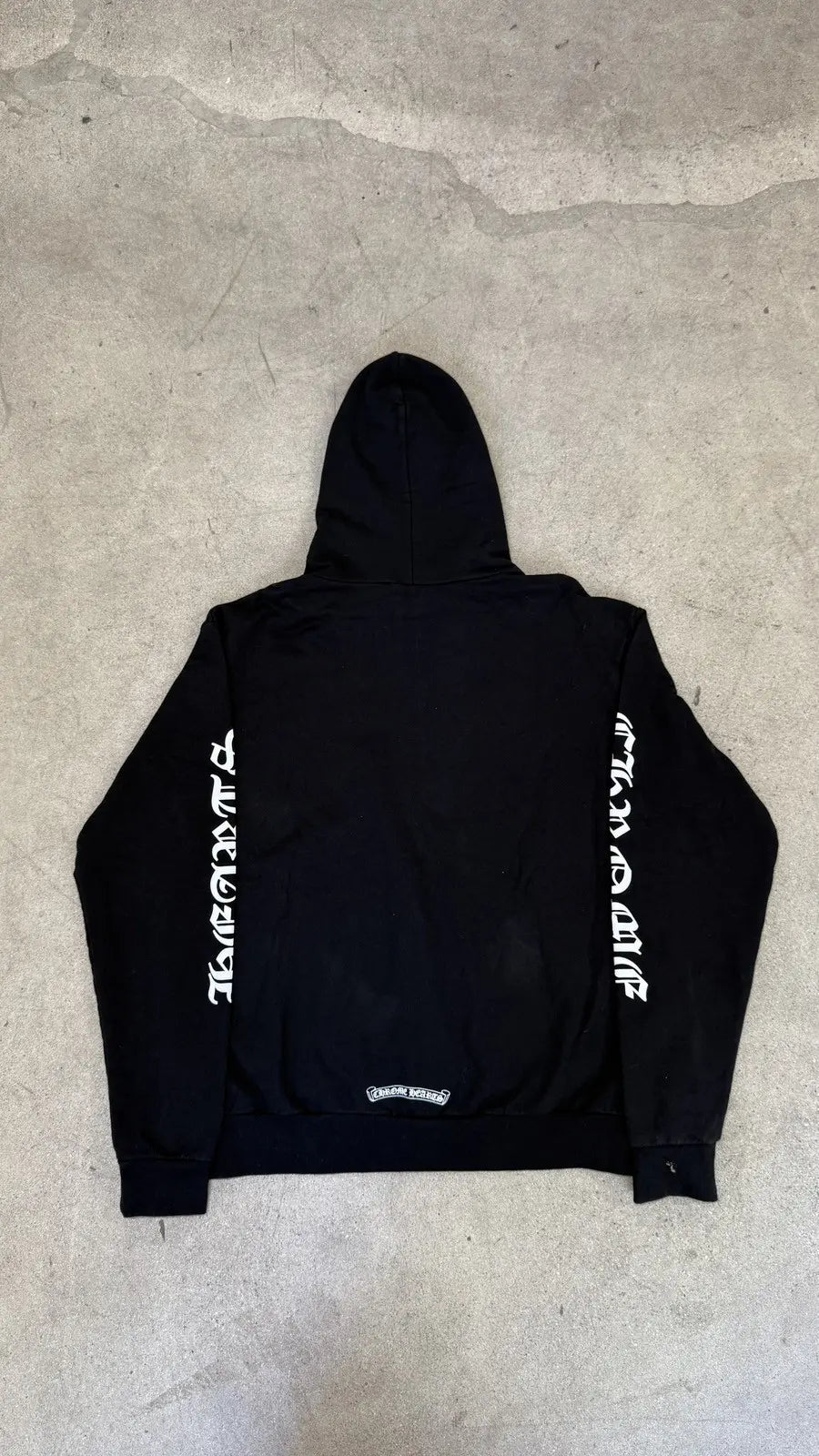 Chrome Hearts Letters Sleeve Fleece Zip Up Hoodie