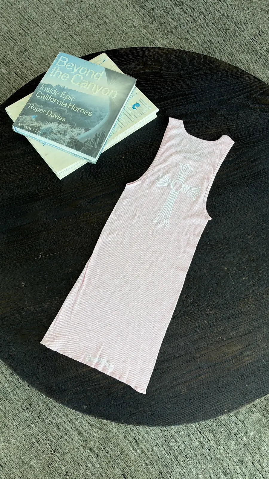 Chrome Hearts Pink T-Bar Script Rib Tank Top Size L Chrome Hearts