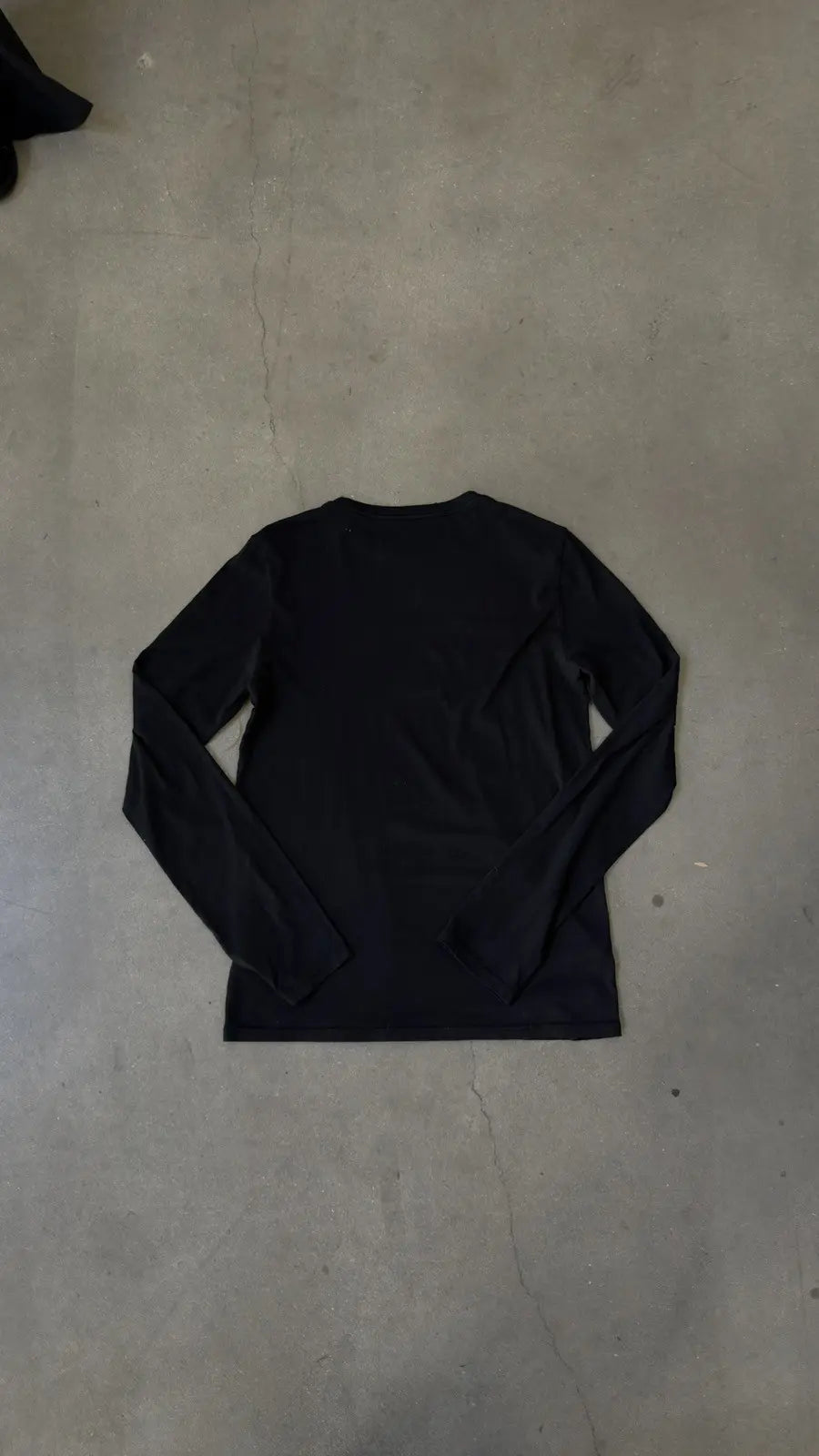 Chrome Hearts Black Leather Patch Thermal Long Sleeve T-Shirt