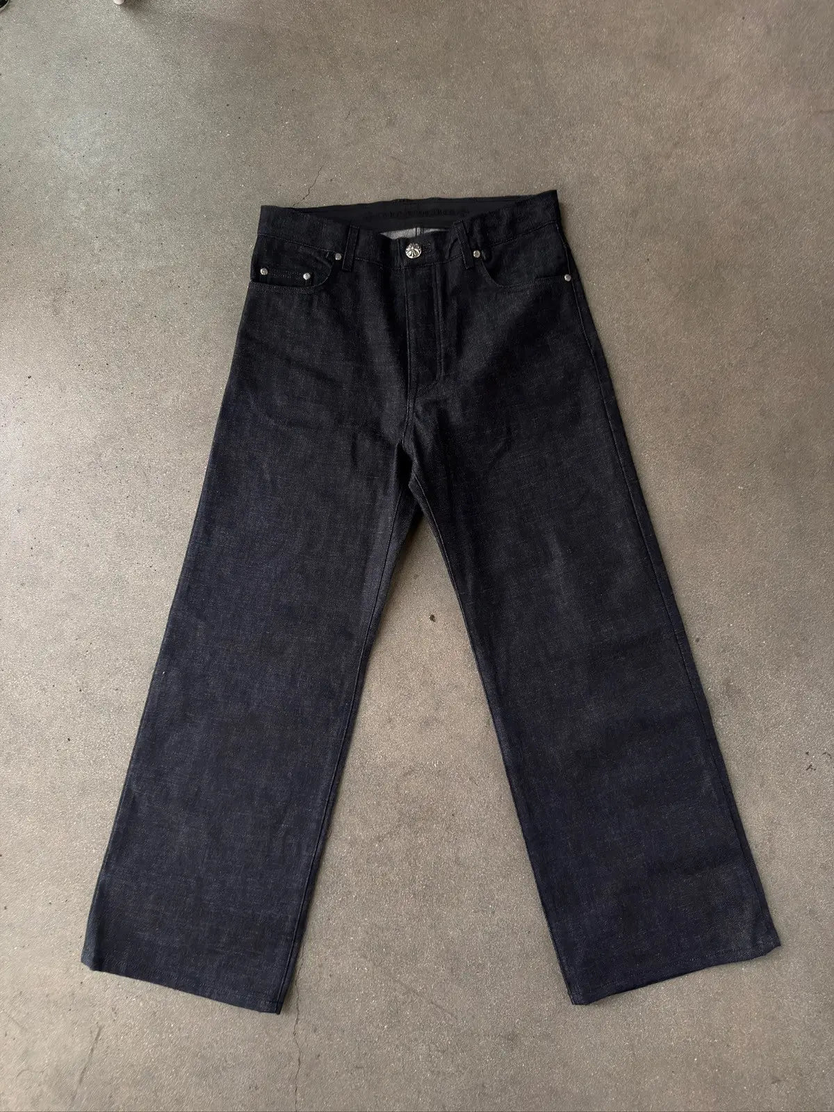 Chrome Hearts KS CUT Raw Indigo Denim Jeans — Size 36