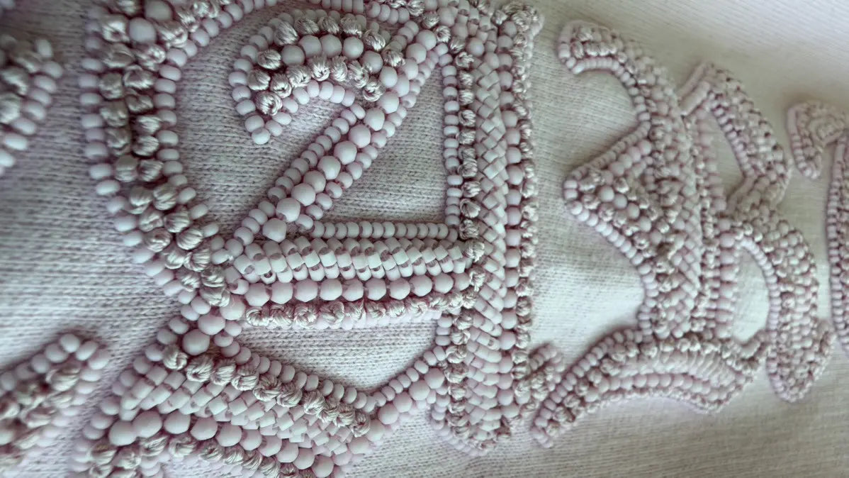 Chrome Hearts Pink Vine Dagger Beaded Zip-Up Hoodie Size M Chrome Hearts