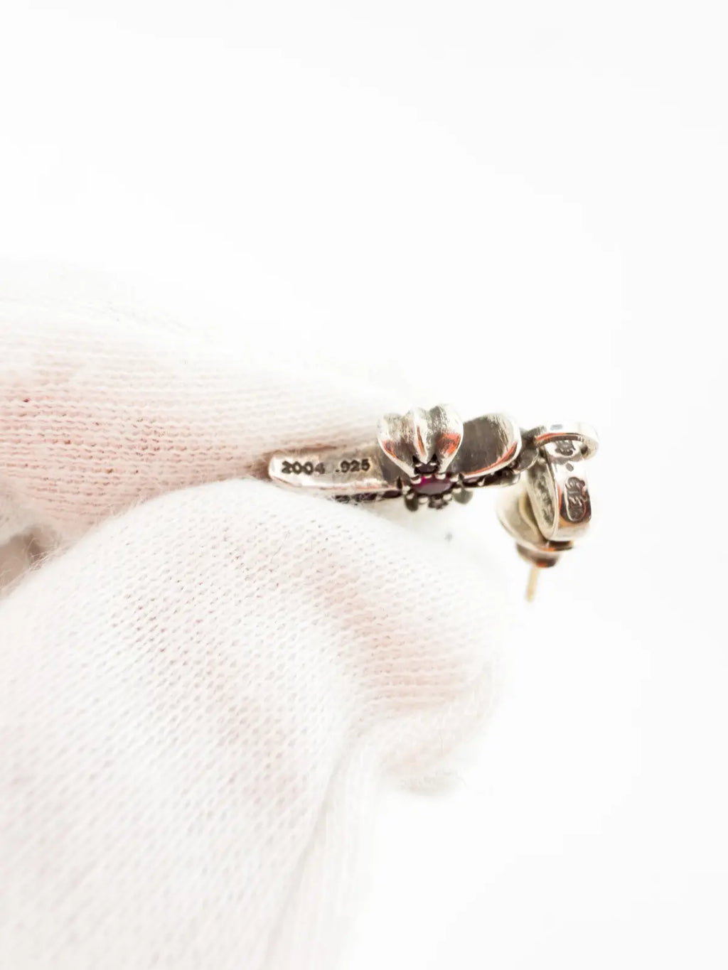 Chrome Hearts Pink Sapphire Baby Fat Pave Earring