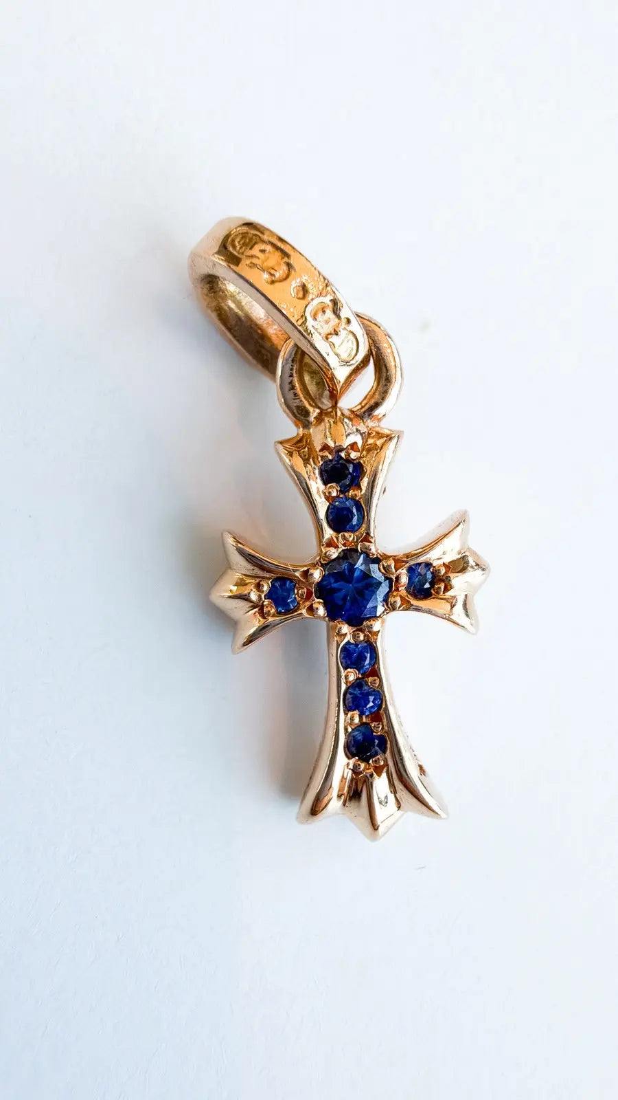 Chrome Hearts 22K Gold Baby Fat Cross Charm Pendant Chrome Hearts