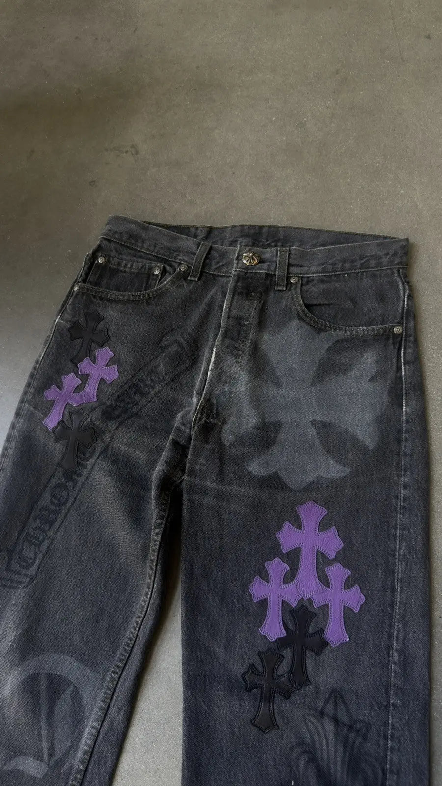Chrome Hearts Levi's Cross Patch Stencil Jeans