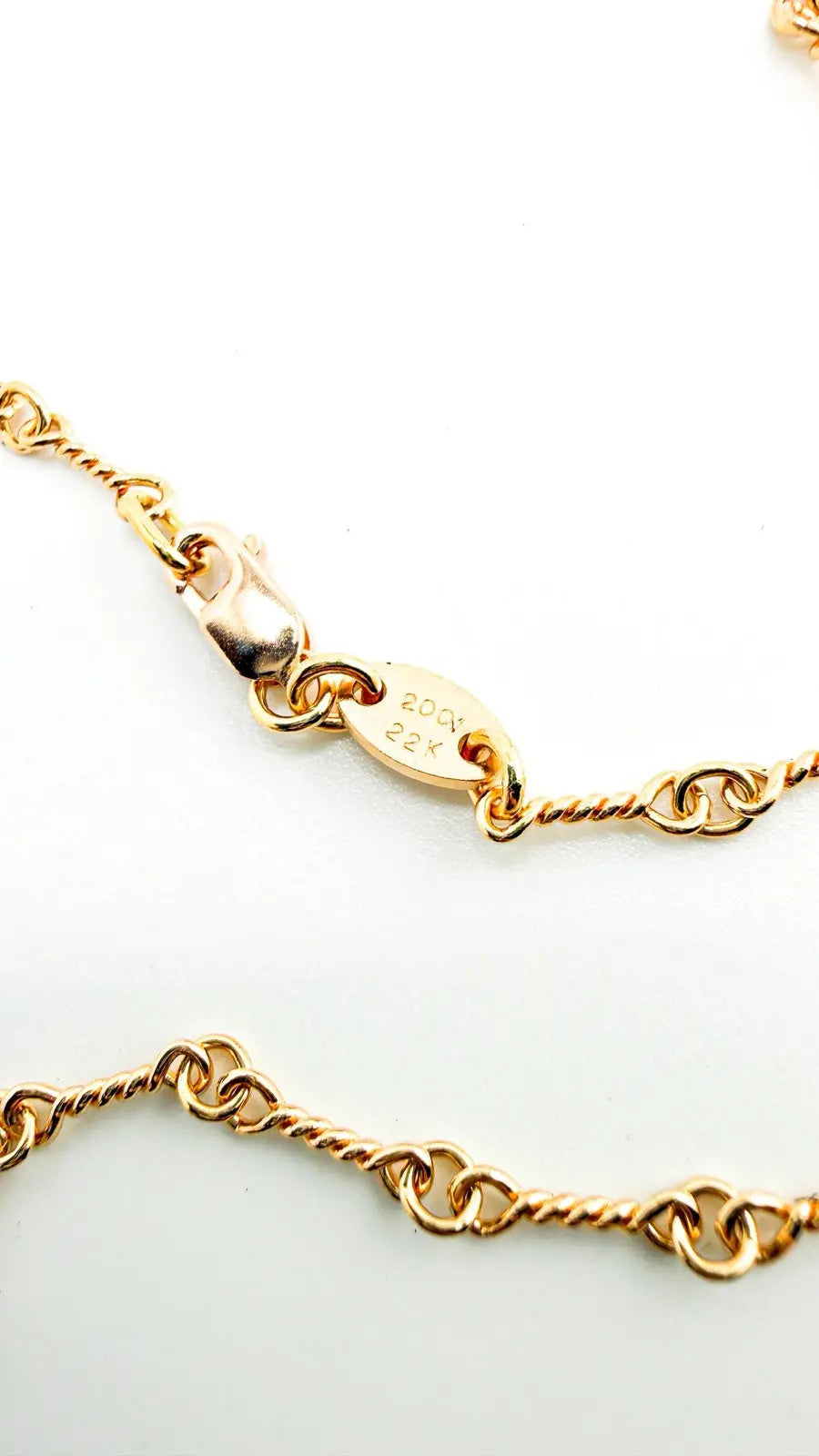Chrome Hearts 22K Yellow Gold Twist Chain Necklace Chrome Hearts
