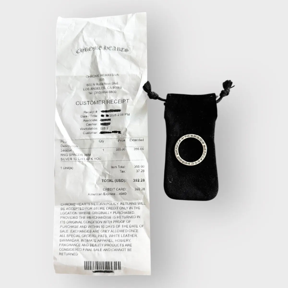 Chrome Hearts LA Fuck You Spacer Ring