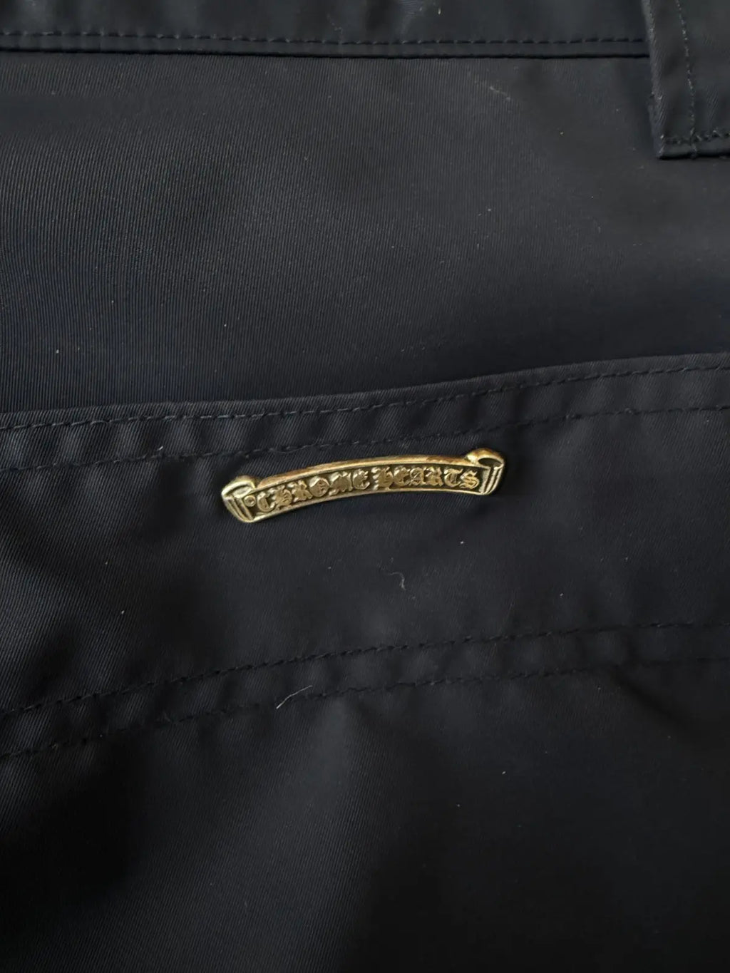 Chrome Hearts Navy Nylon & Leather Carpenter Pants