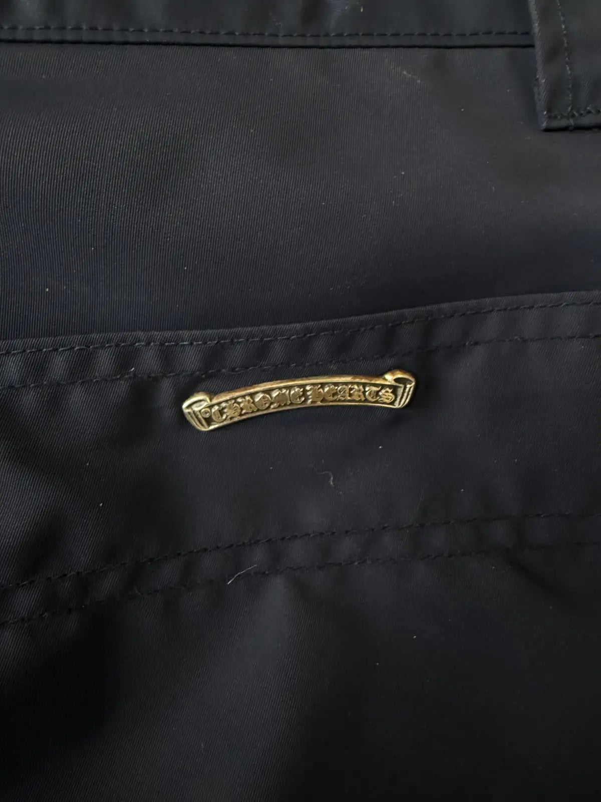 Chrome Hearts Navy Nylon & Leather Carpenter Pants