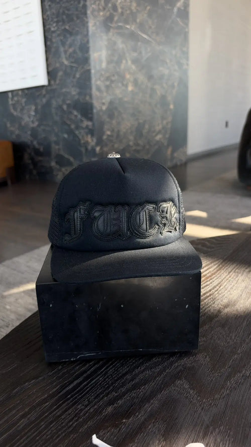 Chrome Hearts "FUCK" Leather Patch Trucker Hat Chrome Hearts