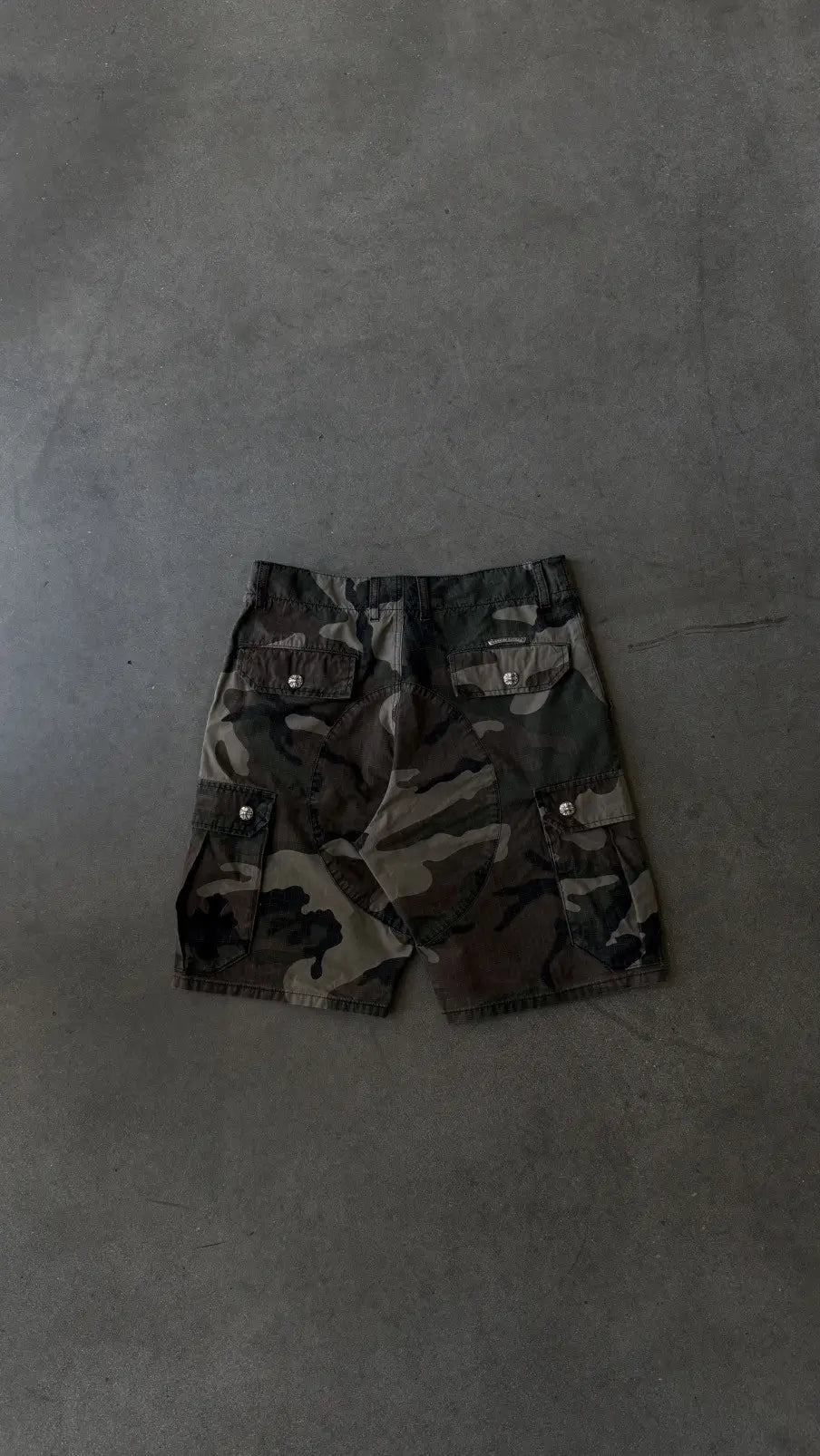 Chrome Hearts Devil Dog Camo Cargo Patch Shorts