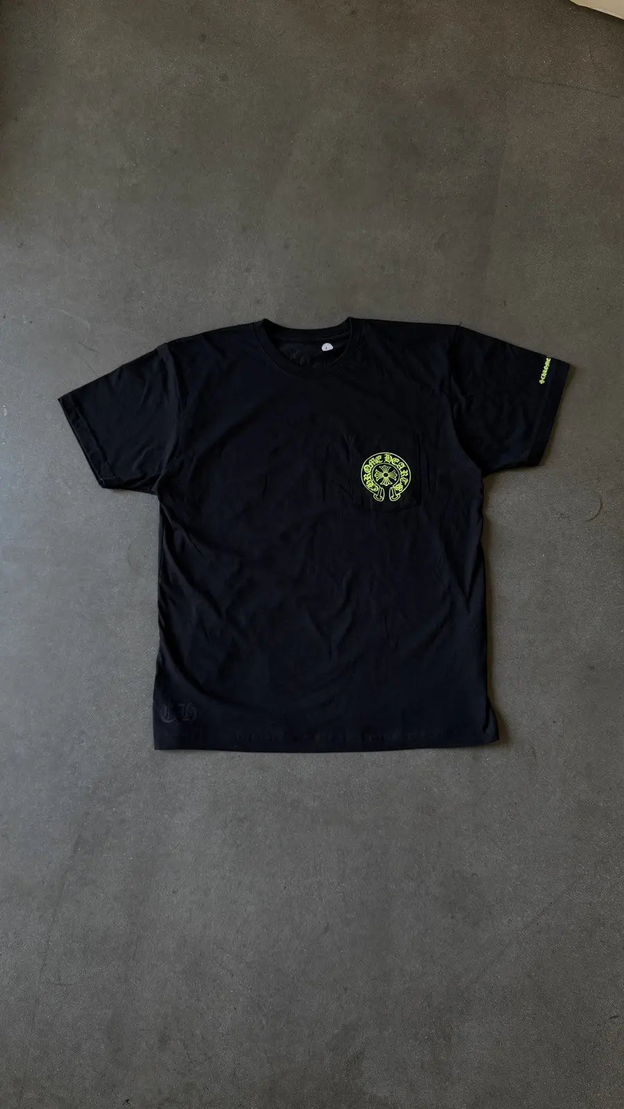 Chrome Hearts Neon Horseshoe Logo Pocket T-Shirt