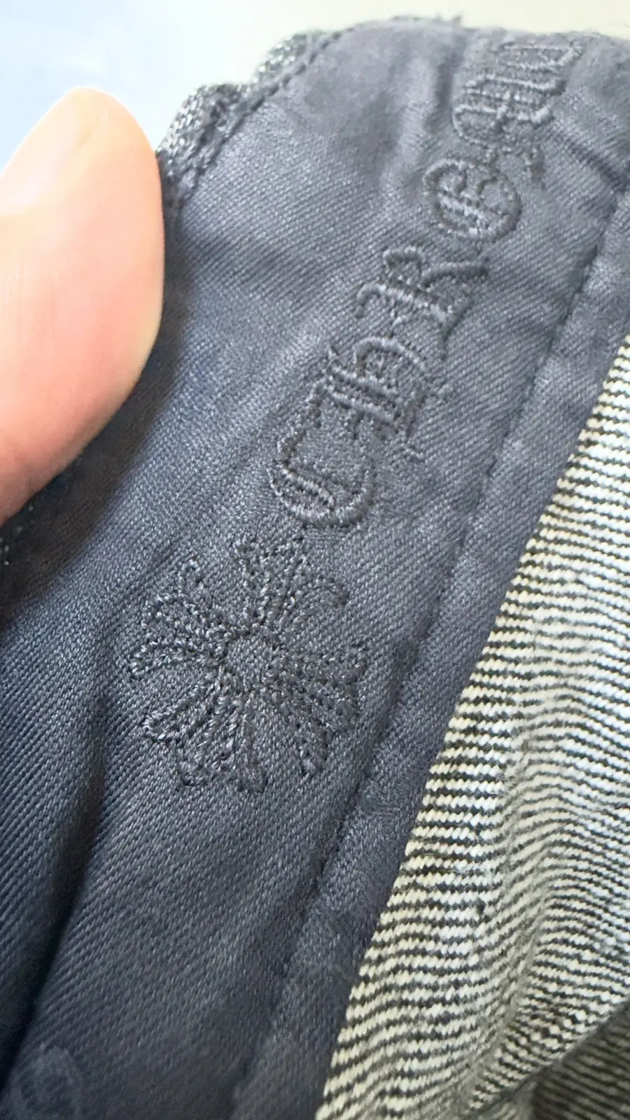 Chrome Hearts Grey & Black Star Patch Jeans