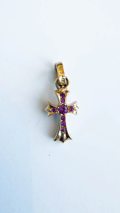 Chrome Hearts 22K Gold Baby Fat Cross Pendant Chrome Hearts