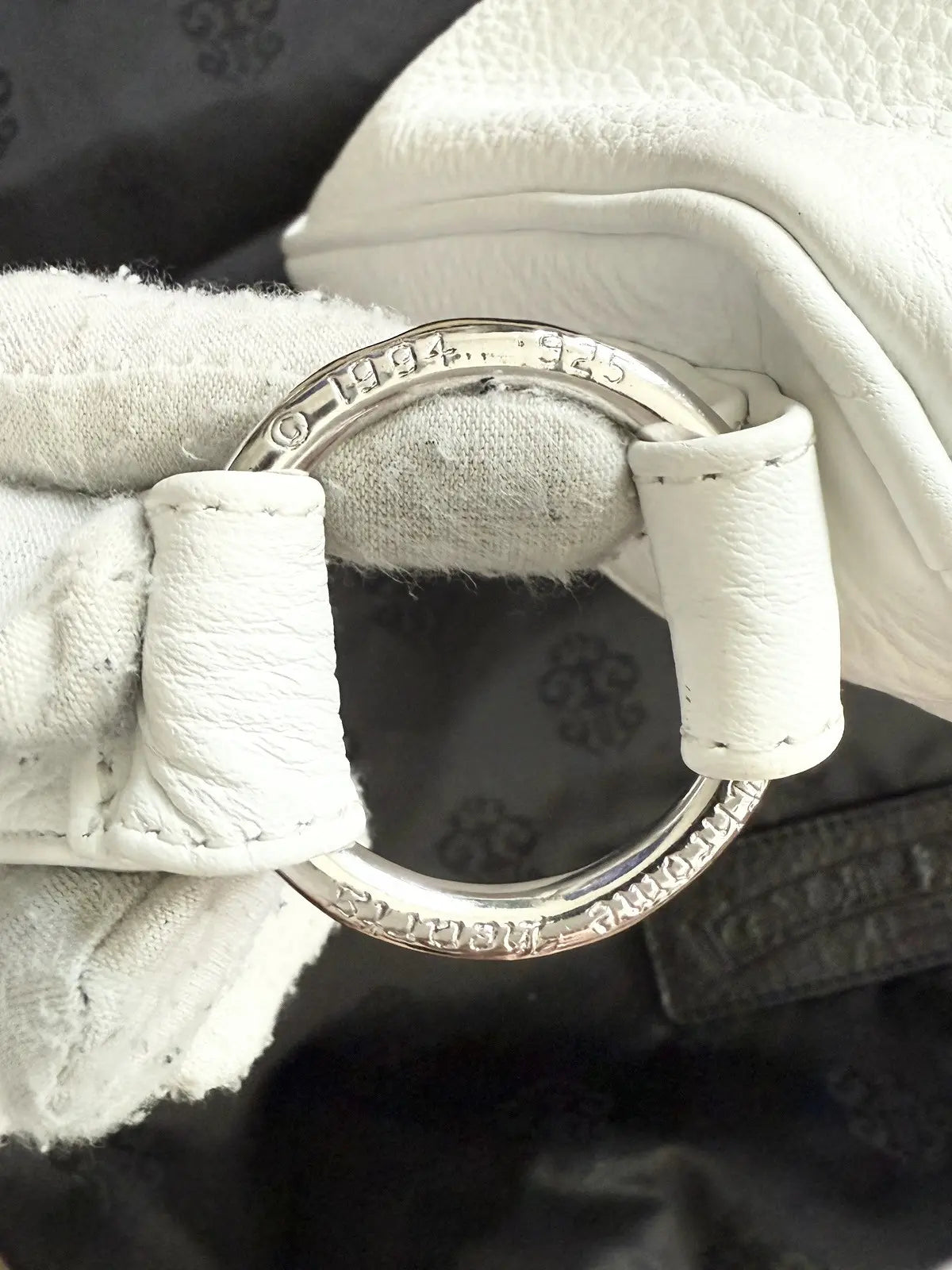Chrome Hearts Chicken Nugget White Leather Hand Bag