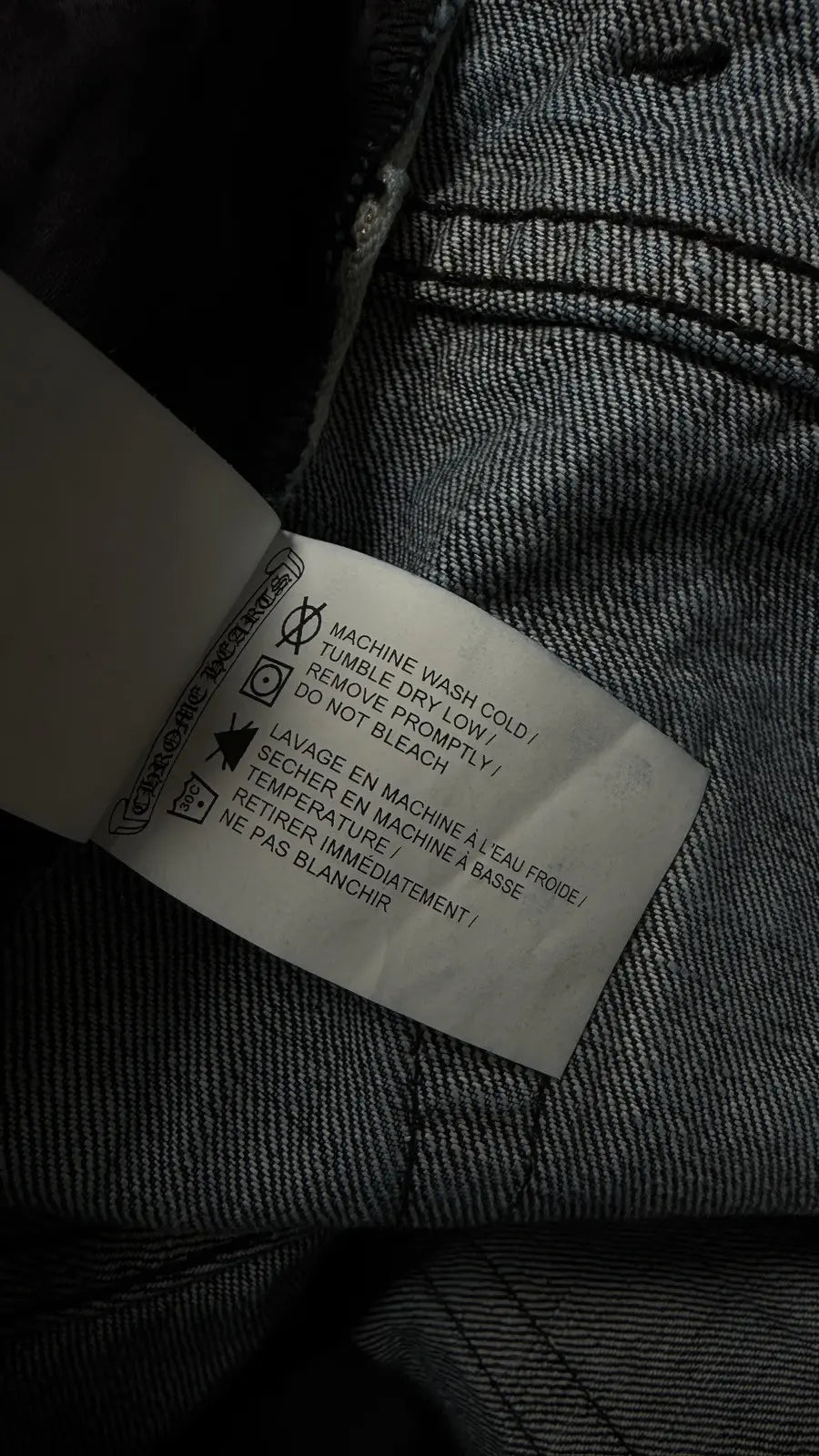 Chrome Hearts KS Cut Raw Blue Denim Jeans