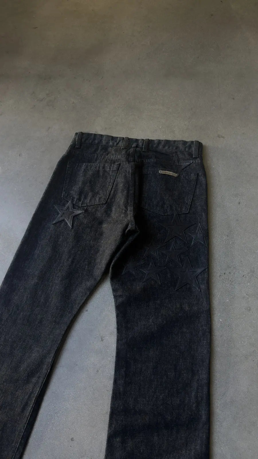 Chrome Hearts Grey & Black Star Patch Jeans