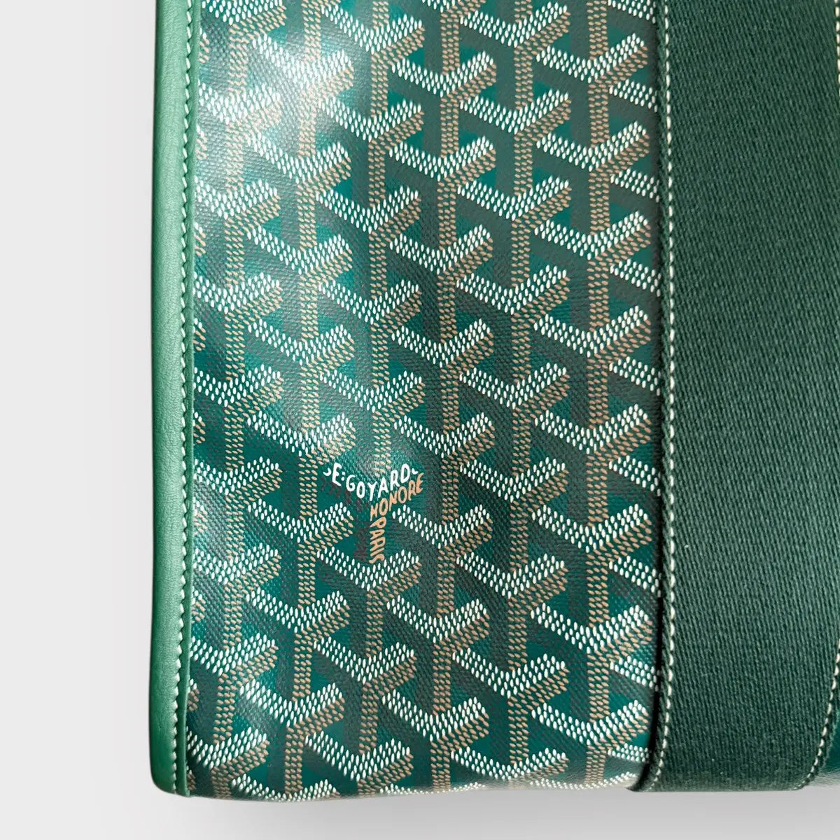 Goyard French Bulldog Green Villette Tote Bag