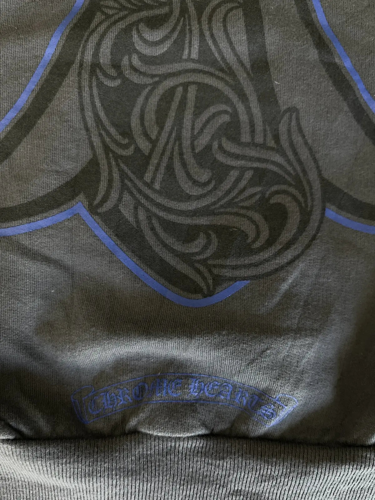 2000s Chrome Hearts Jumbo Blue Cross Zip Hoodie