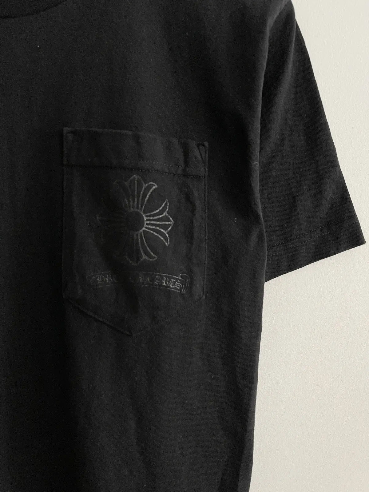 2000s Chrome Hearts Triple Black Cross Logo Pocket Tee