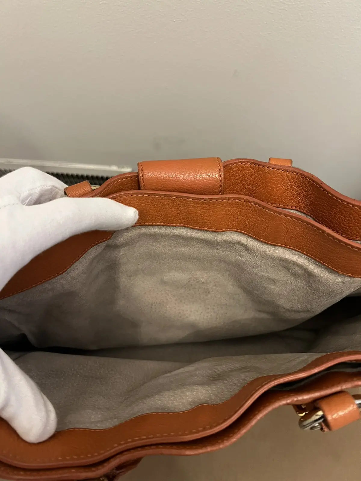 Miu Miu Orange Leather Large Madras Tote