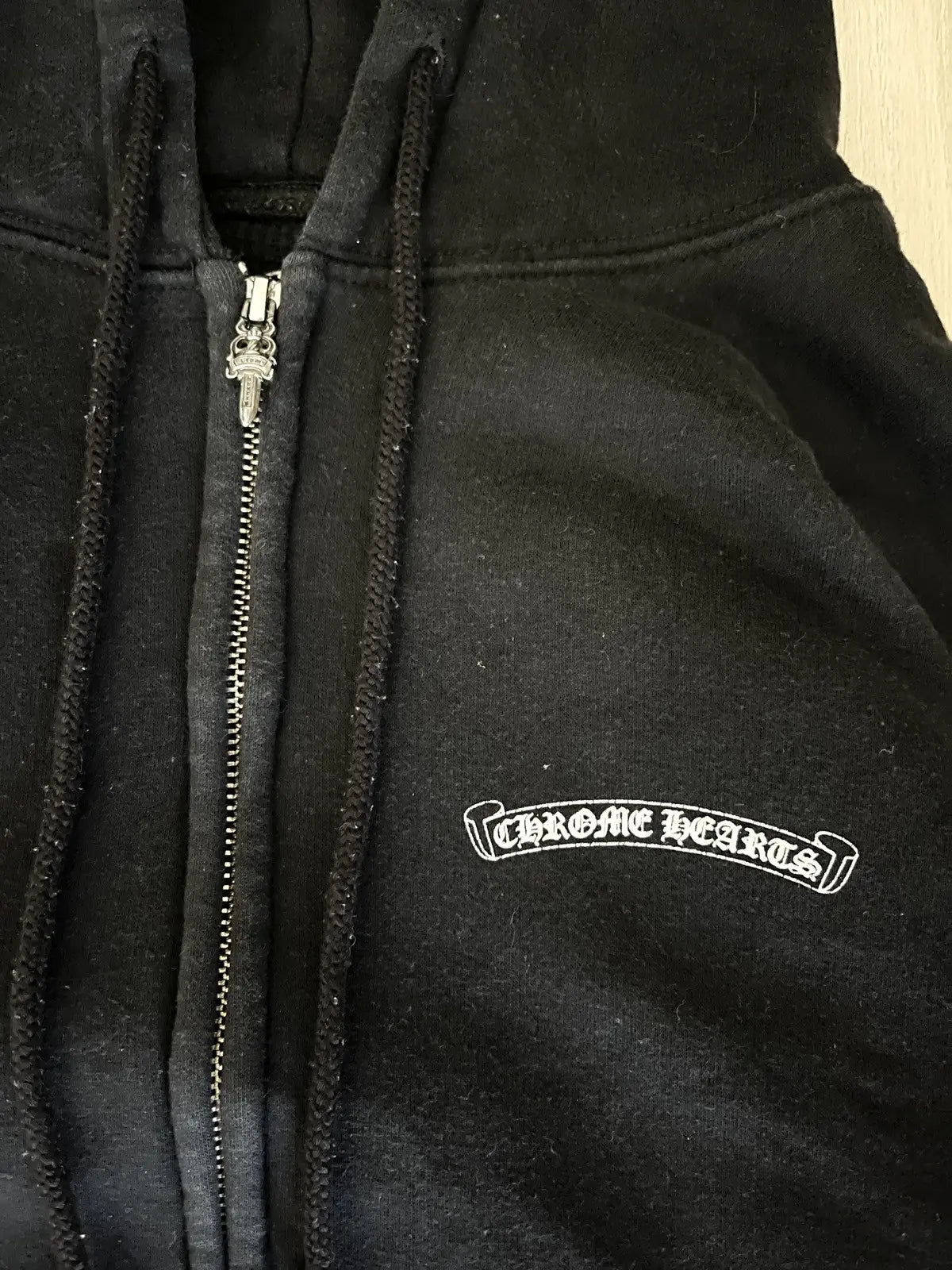 2000s Chrome Hearts USA Scripts Logo Zip-Up Hoodie