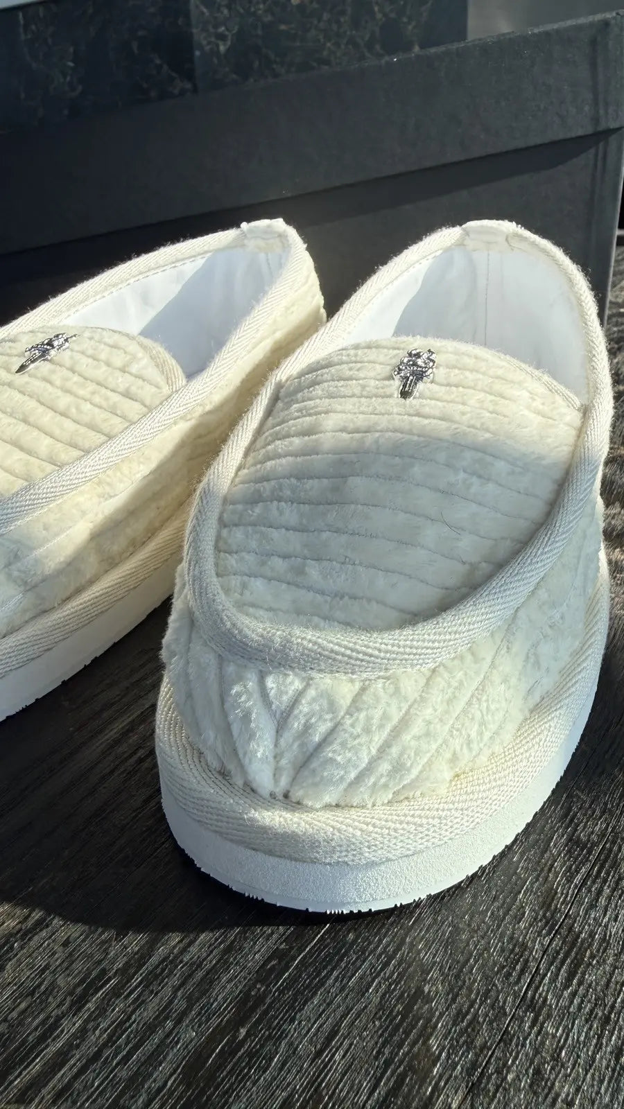 Chrome Hearts White Corduroy Dagger Loafers Chrome Hearts