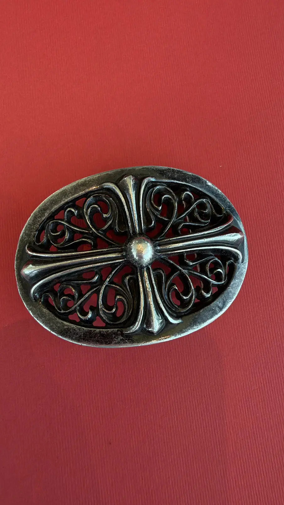 Chrome Hearts Classic Oval Cross Belt Buckle Chrome Hearts