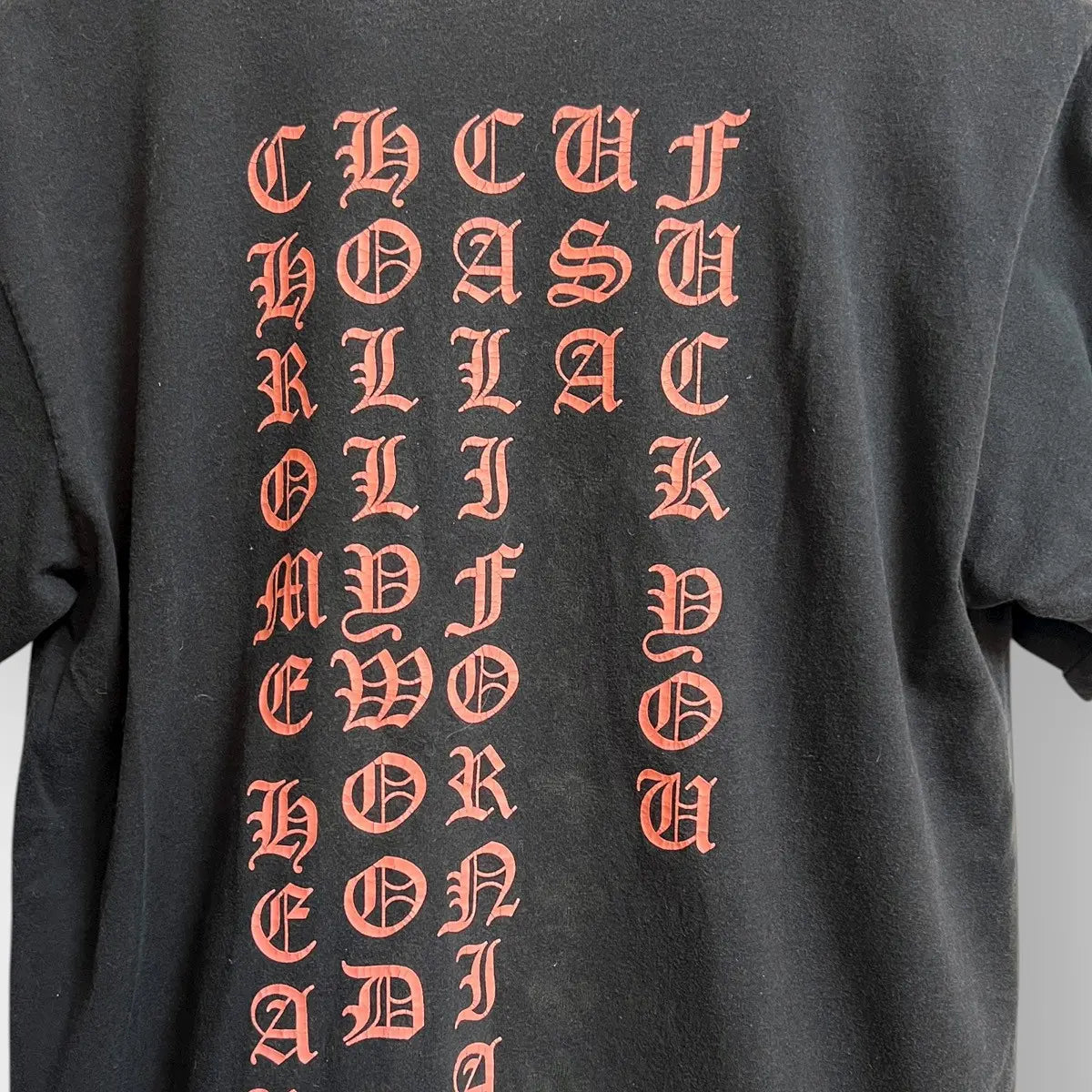 Chrome Hearts Fuck You Eye Chart Scripts Pocket Tee