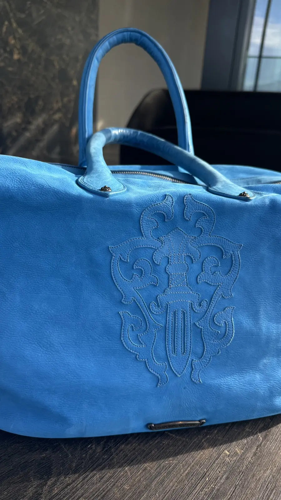 Chrome Hearts Patch Lyon Dagger Suede Weekend Bag Chrome Hearts