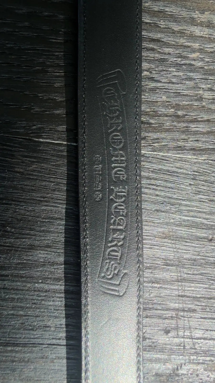 Chrome Hearts Black Textured Leather Belt Strap Chrome Hearts