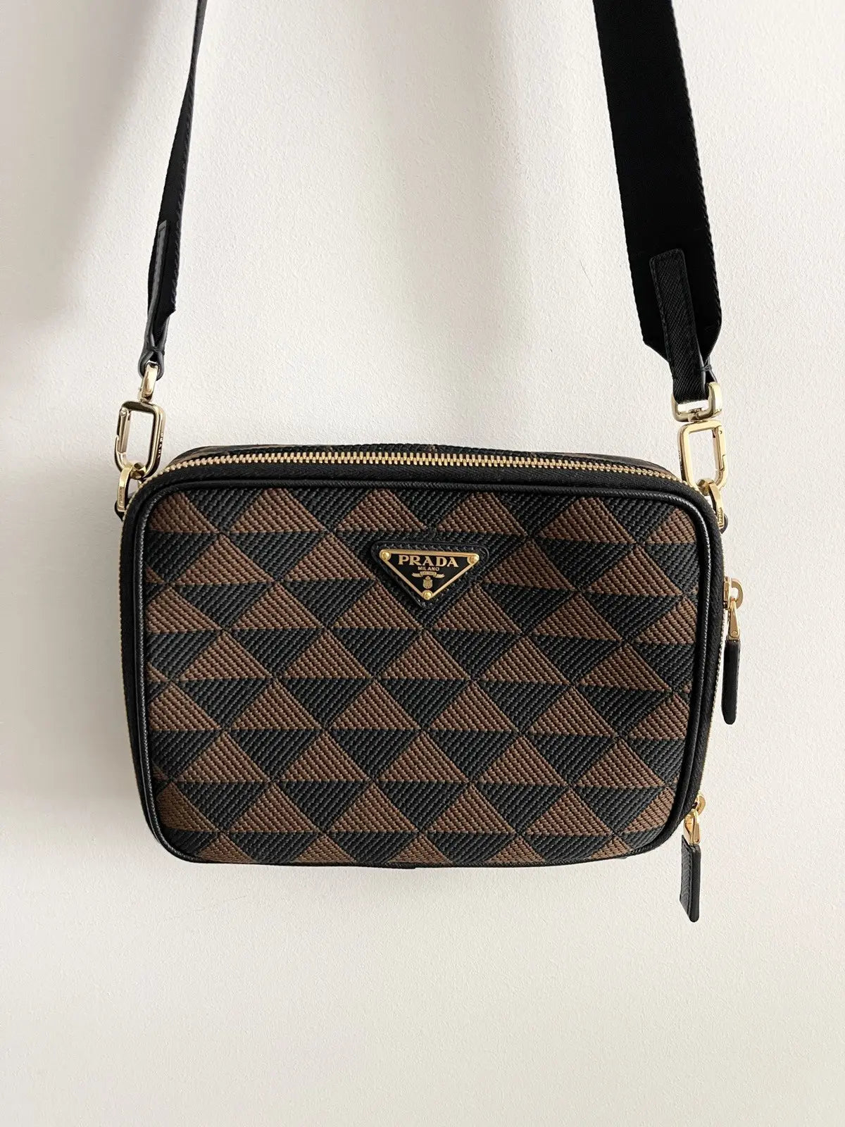 Prada Symbole Triangolo Canapa Crossbody Bag