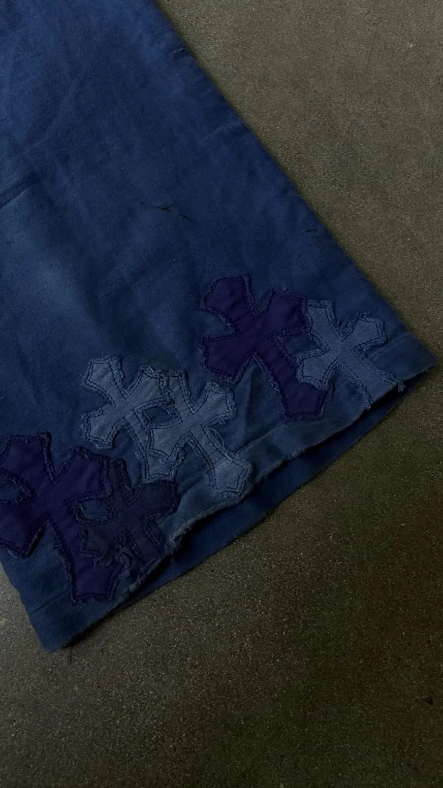 Chrome Hearts Blue Cross Patch French Work Pants