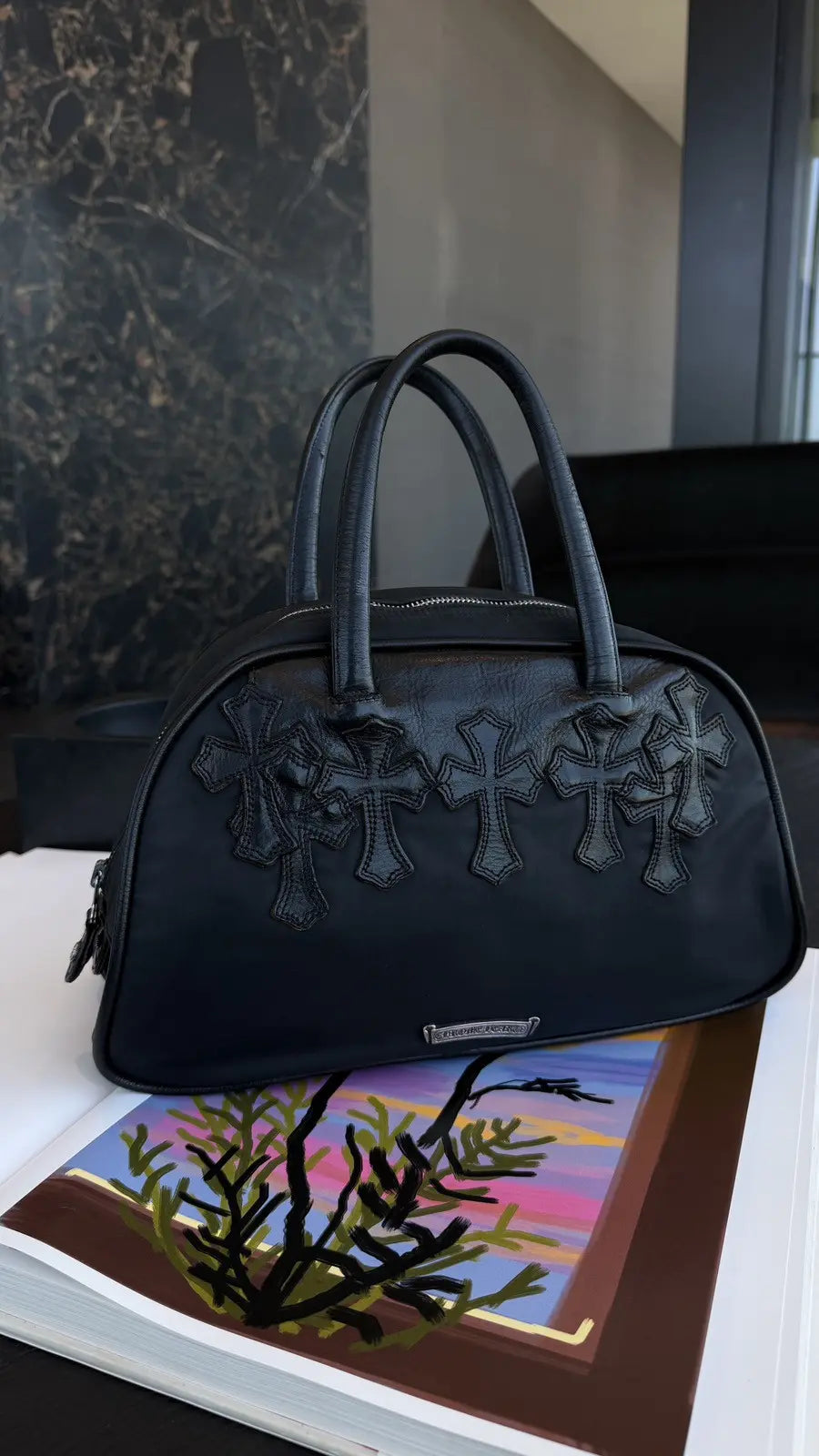 Chrome Hearts Cross Patch Bowling Bag Chrome Hearts
