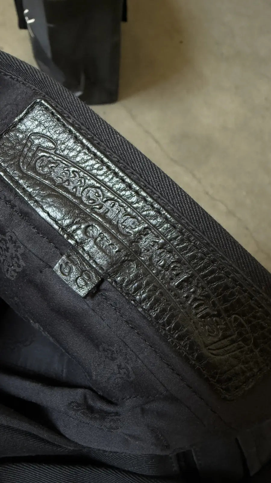 Chrome Hearts Chino Pants Black Camo Cross Patches