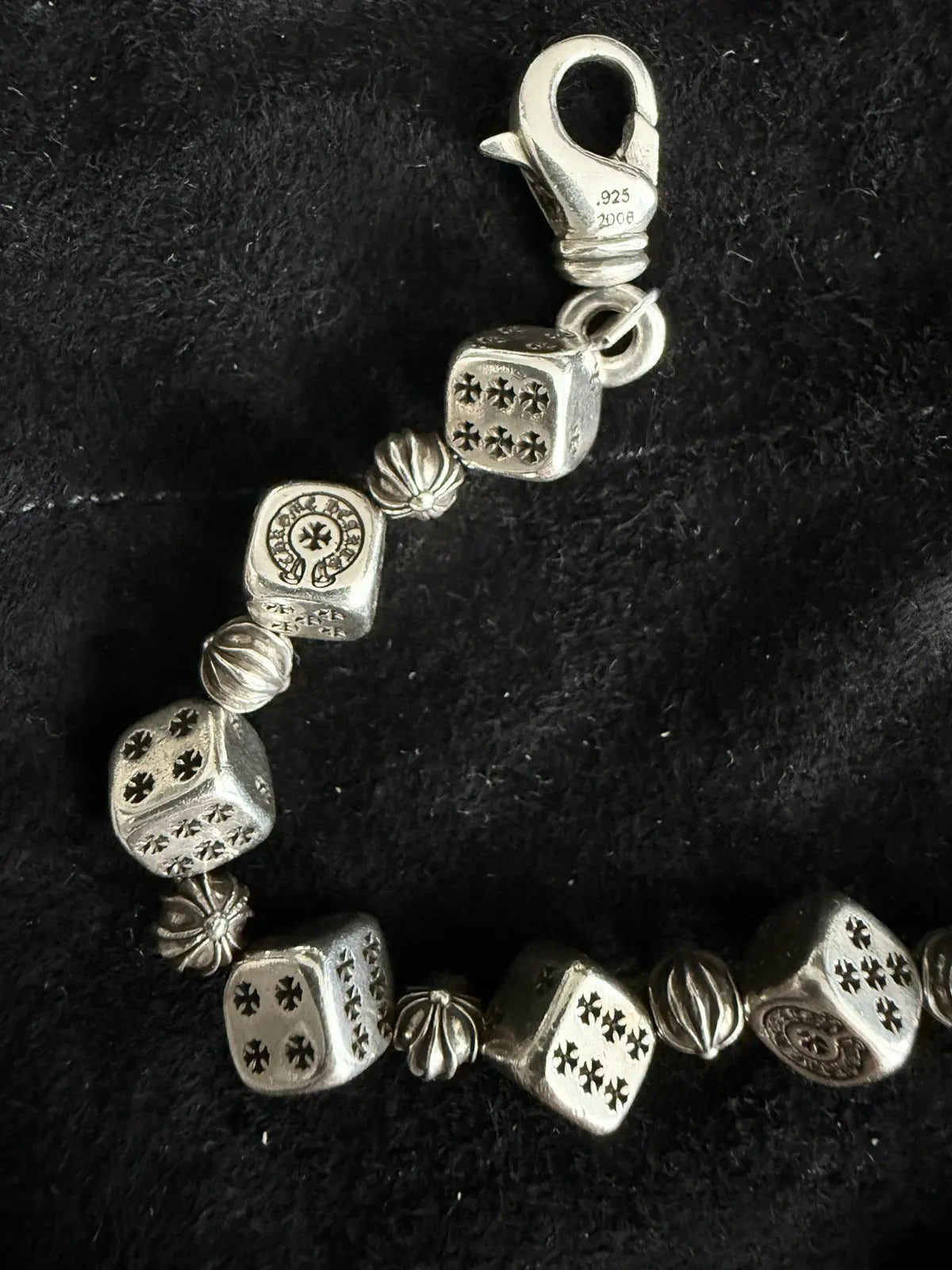 Chrome Hearts Dice Crossball Bracelet - 13 LINKS
