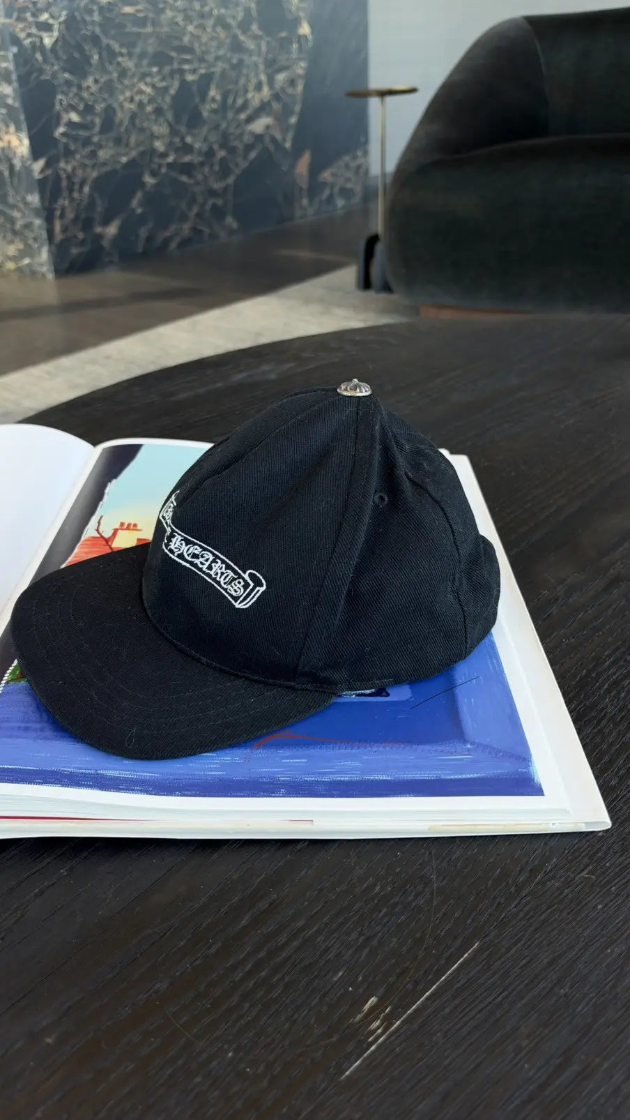 Chrome Hearts Embroidered Scroll Baseball Hat Chrome Hearts