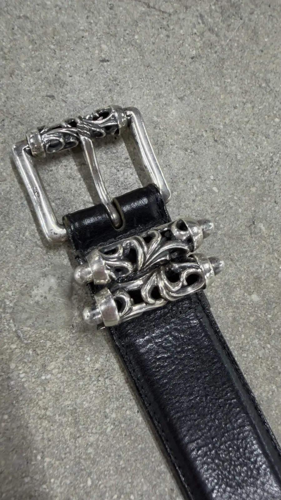 Chrome Hearts Black & Silver Full Celtic Roller Belt