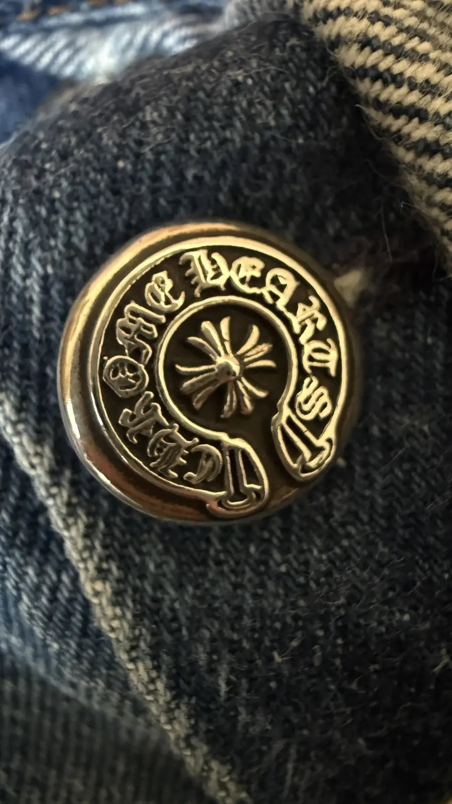 Chrome Hearts Levis 501 Black Cross Patch Jeans