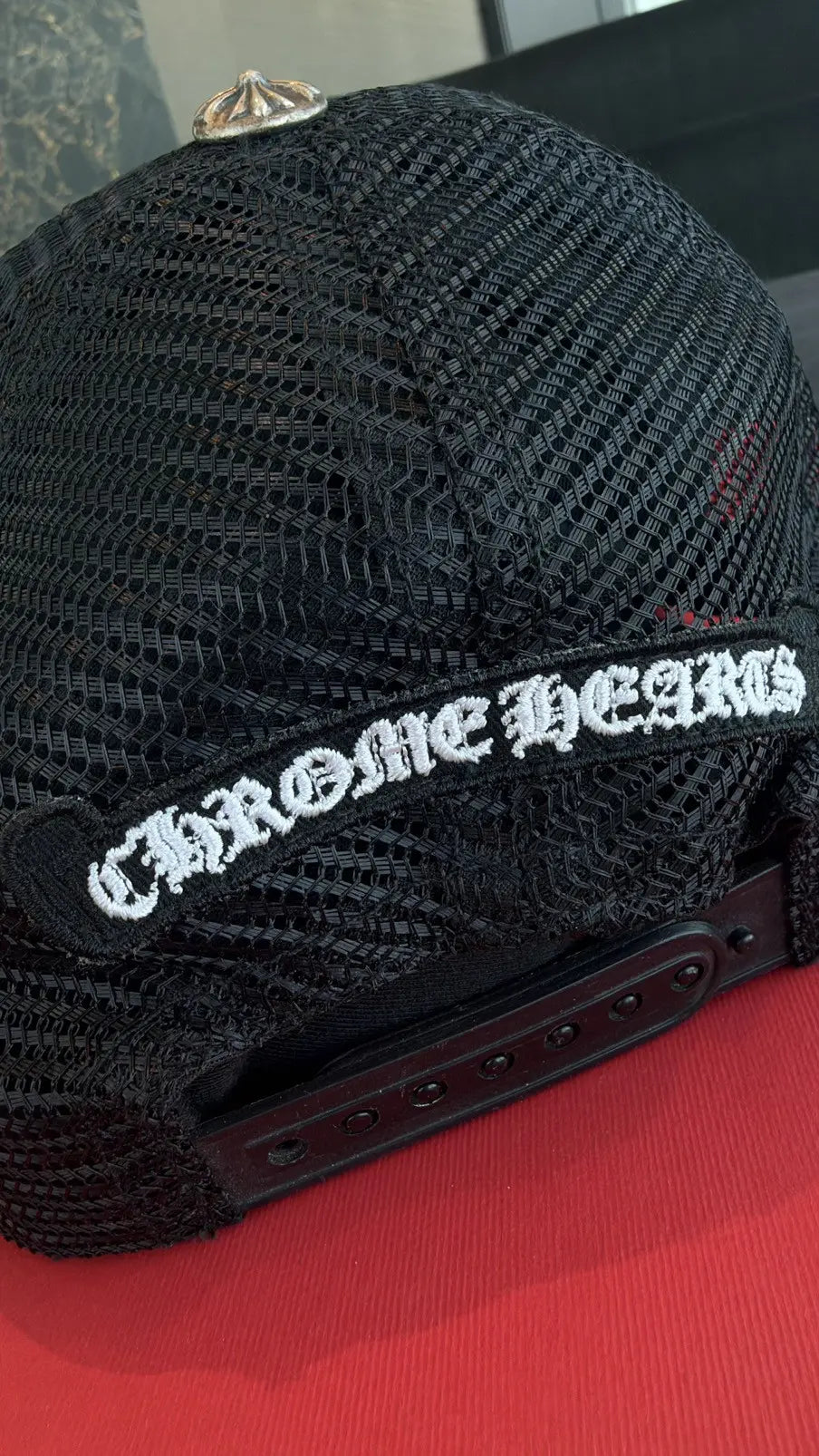 Chrome Hearts Eye Vertical Stack Logo Trucker Hat Chrome Hearts