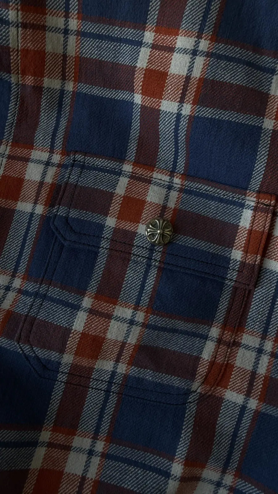Chrome Hearts Plaid Cropped Cargo Flannel Shirt