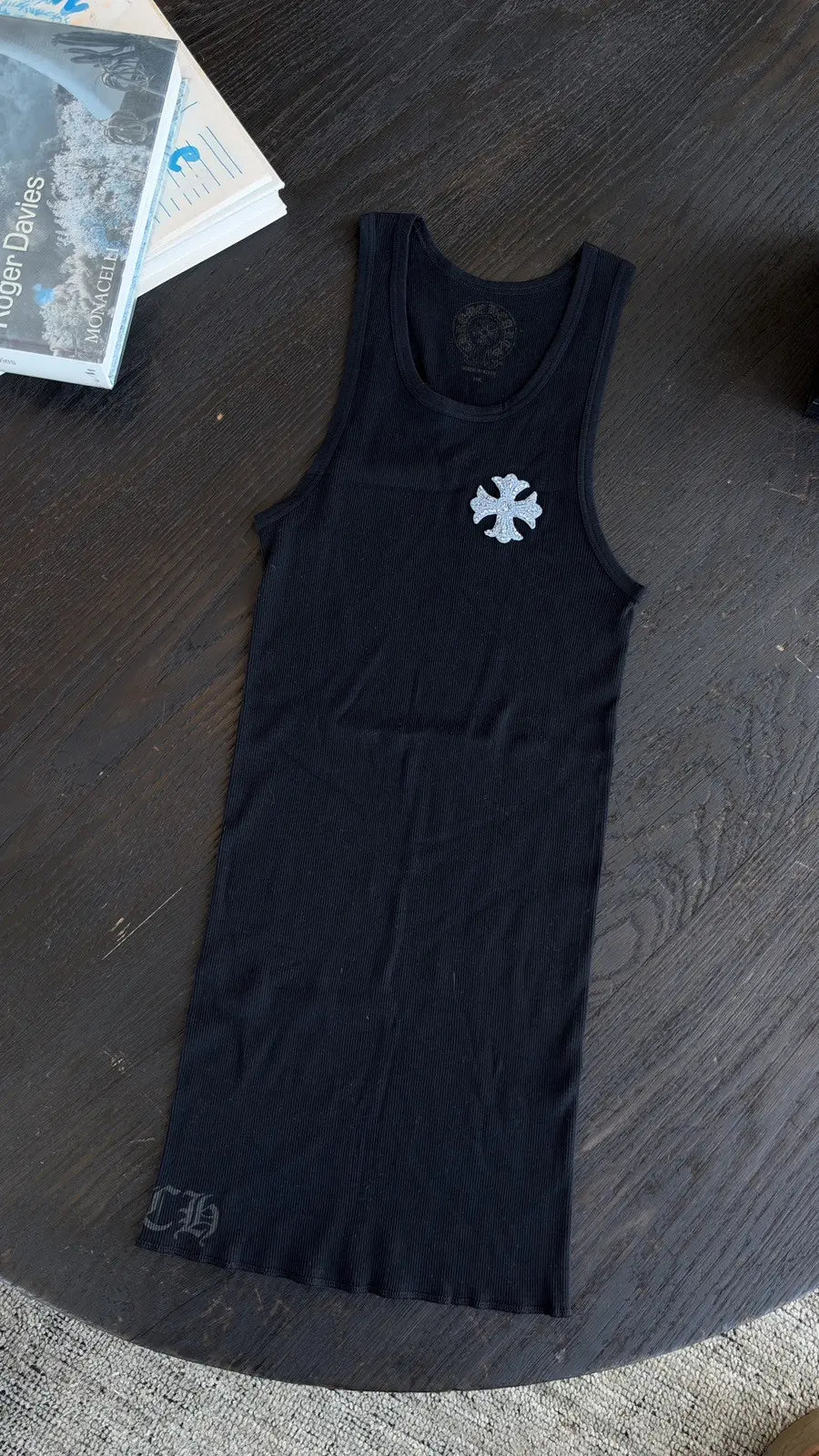 Chrome Hearts Hairy Cross Rib Tank Top in Black Size M Chrome Hearts